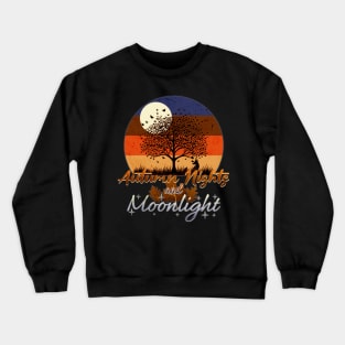 Autumn Nights and Moonlight Retro Sunset Crewneck Sweatshirt